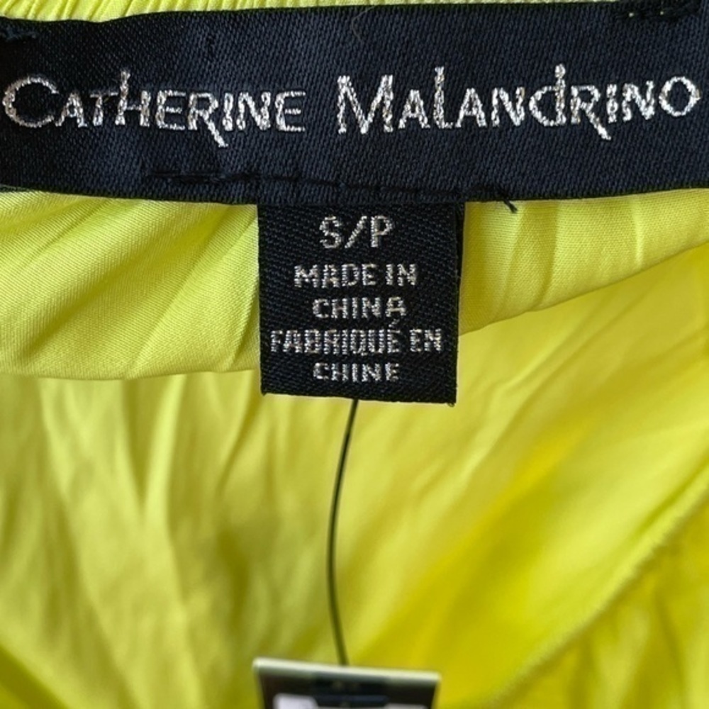Catherine Malandrino Yellow Smocked Waist Blouson Sleeveless Blouse - Picture 5 of 7